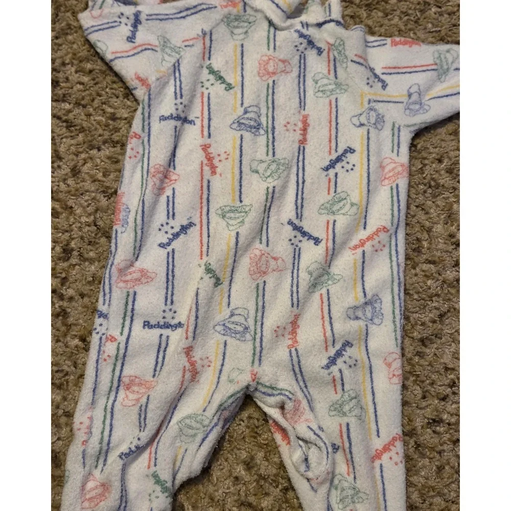 Vintage‎ Paddington Bear Striped Bear Sleeper Baby Size 18 Months Multicolor